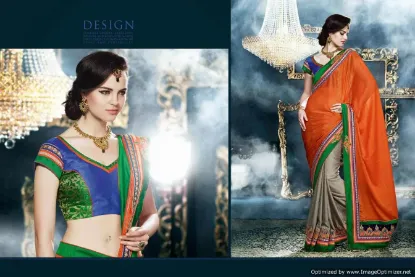 Picture of indian designer sari multy color bollywood kartrina sty