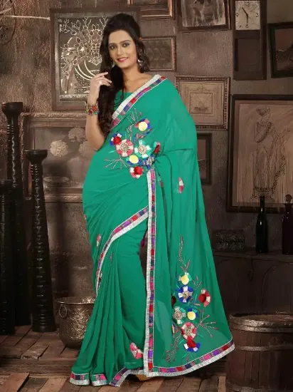 Picture of indian designer sari partyware ethnic designer saree ,e