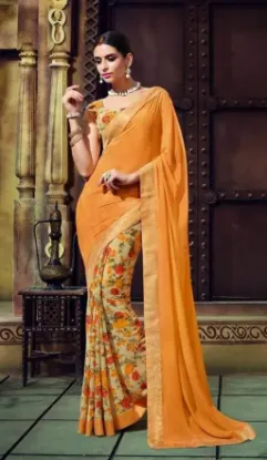 Picture of indian designer traditional party wear saree ethnic ne,