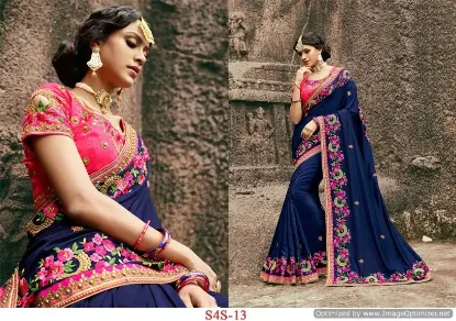 Picture of indian ethnic bollywood designer women saree sari weddi