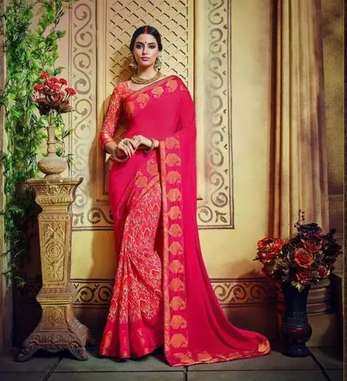 Picture of indian ethnic casual party wear saree designer sari bo,