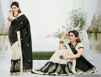 Picture of indian ethnic casual saree wedding party wear designer,