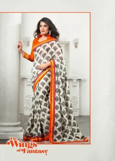 Picture of indian ethnic handmade beige saree pure silk paisley pr