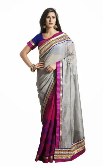 Picture of indian ethnic handmade saree pure cotton embroidered sa