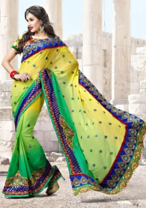 Picture of indian ethnic handmade saree pure silk beige abstract p