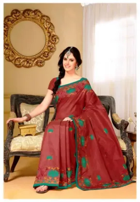 Picture of indian ethnic handmade saree pure silk floral printed g