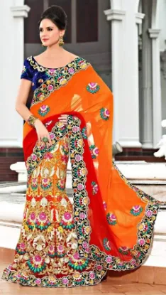 Picture of indian ethnic handmade sari pure silk floral printed pi