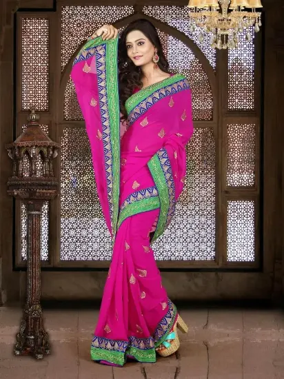 Picture of indian ethnic party saree with blouse womens faishon bo