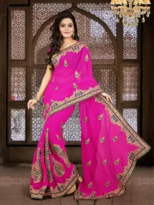 Picture of indian ethnic wedding beautiful designer party wear sar