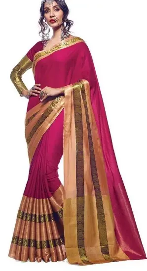 Picture of indian fancy work grand soft silk grand pallu saree do,