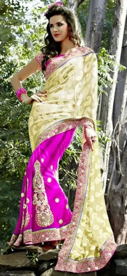 Picture of indian fashion royal looking sarees wedding party wear 