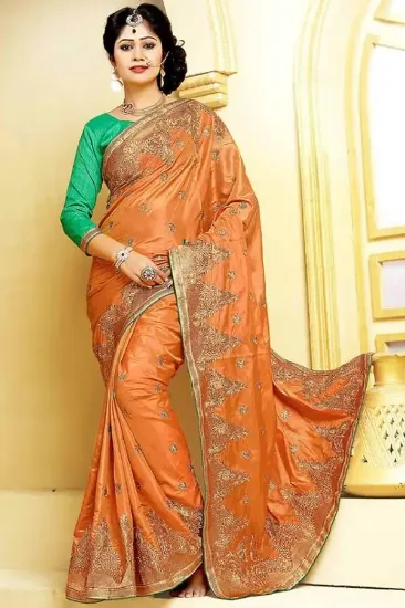 Picture of indian grand soft silk saree grand full jari work modes