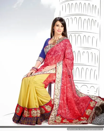 Picture of indian green designer zariborder bollywood style sari ,