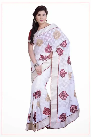 Picture of indian handmade batik printed outfit saree fabric craft