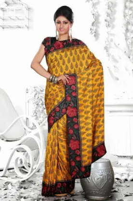 Picture of indian handmade dress making floral printed saree pure 