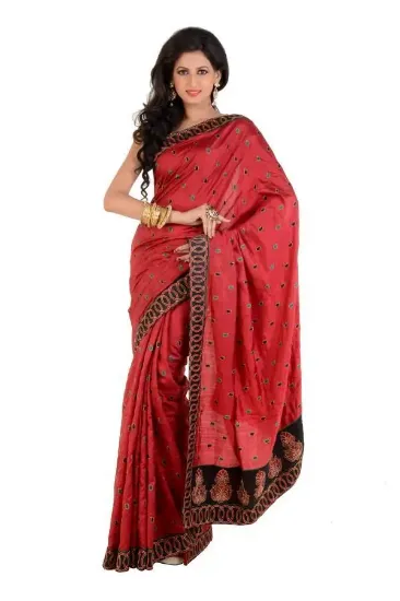 Picture of indian handmade ethnic craft saree silk blend floral pr