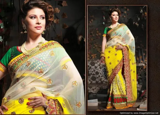 Picture of indian handmade ethnic pure silk beige saree floral pri