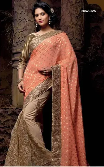 Picture of indian handmade ethnic pure silk multicolour saree abst