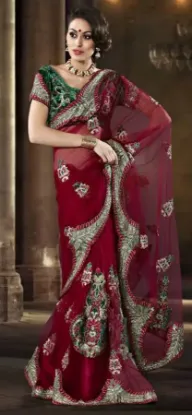 Picture of indian handmade ethnic saree stripe printed 100% silk g