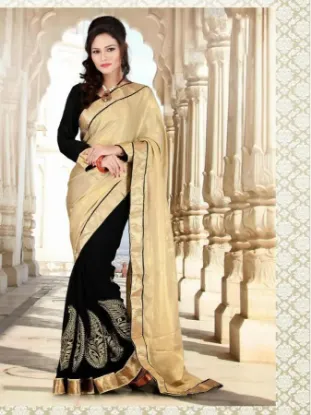 Picture of indian handmade multicolour crepe silk saree leafs prin