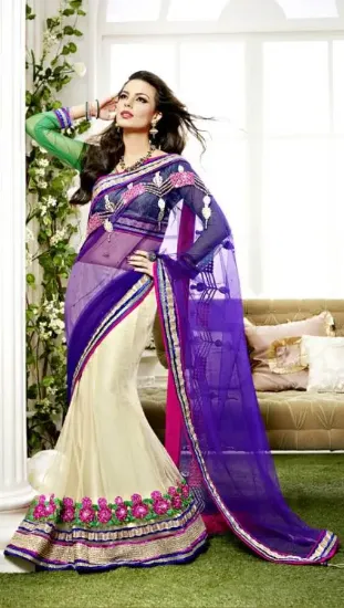 Picture of indian handmade multicolour saree pure silk abstract pr