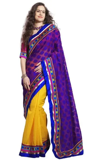 Picture of indian handmade nice printed pure silk saree ethnic sar