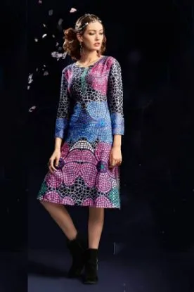 Picture of ladies slim fit crewneck lace sequins long sleeve prom 