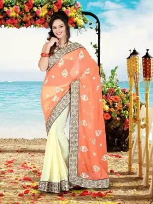 Picture of indian handmade pure silk multicolour saree geometric p