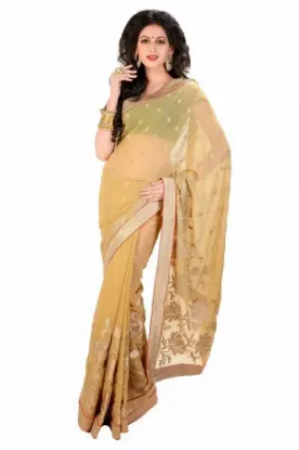 Picture of indian handmade saree embroidered georgette blend texti