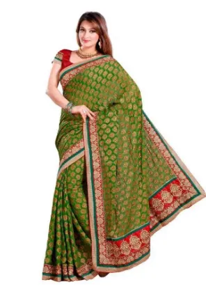 Picture of indian handmade saree pure silk fabric floral printed e