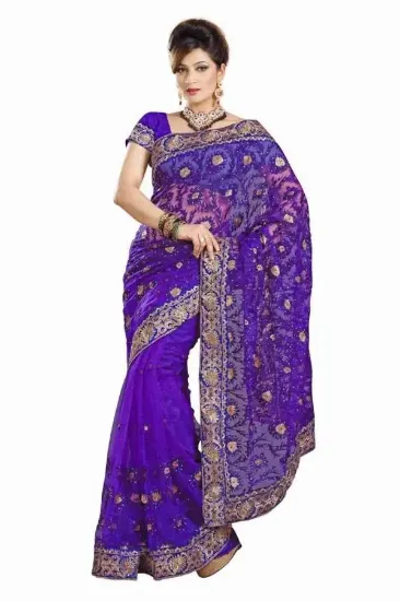 Picture of indian handmade saree silk blend craft fabric dress fas