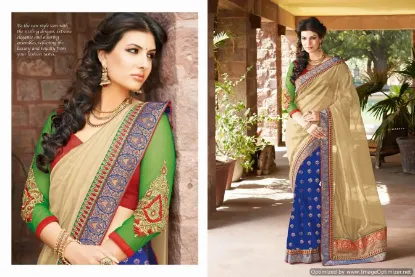 Picture of indian handmade saree silk blend craft fabric dress fas