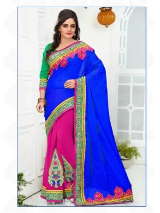 Picture of indian handmade saree silk blend sarong dress woven wra