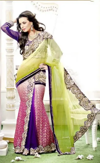 Picture of indian handmade saree traditional party wear embroidere