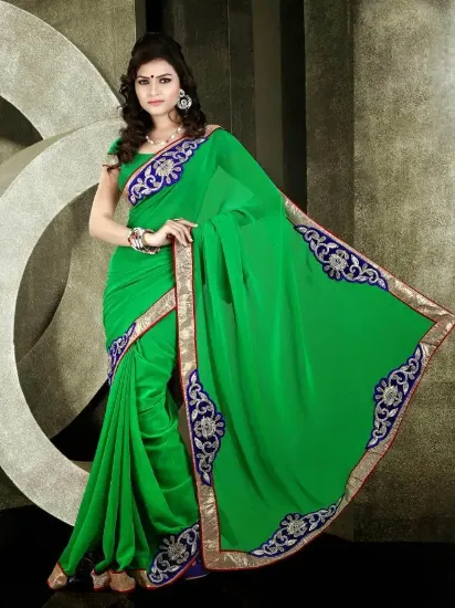 Picture of indian handmade saree traditional party wear embroidere