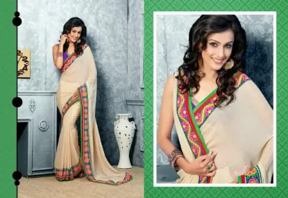 Picture of indian handmade sari silk blend women wrap dress floral