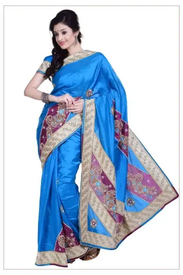 Picture of indian handmade sari women sarong dress wrap silk print