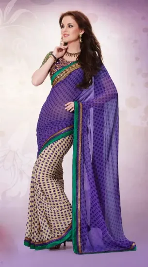 Picture of indian handmade style bollywood sari women silk blend s