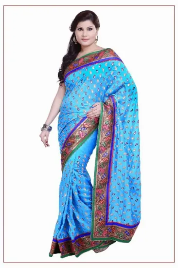 Picture of indian handmade style saree embroidered ethnic designer