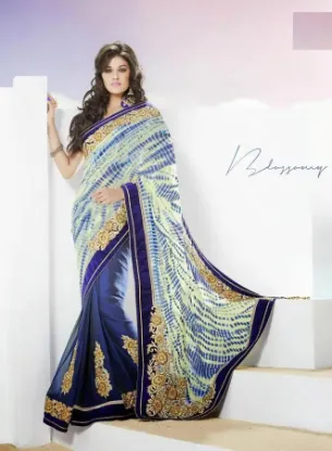 Picture of indian handmade style sari combo of silk blend fabric c