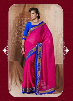 Picture of indian handmade style sari georgette blend combo of emb