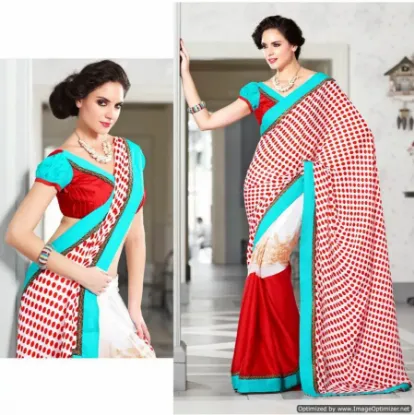 Picture of indian handmade style sari women wrap silk blend fabric