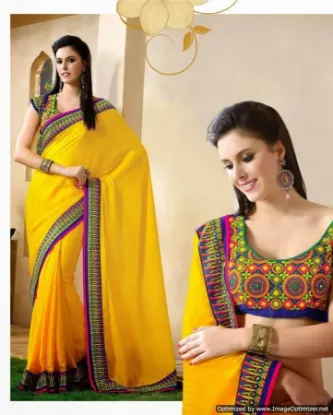 Picture of indian handmade style woven sari ethnic wear combo of f