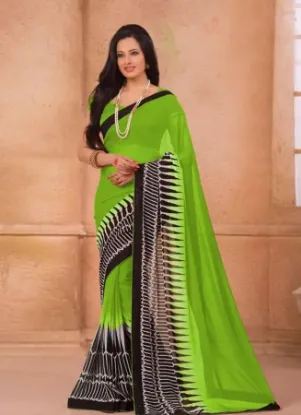 Picture of indian maheshwari handloom cotton silk saree with buta,