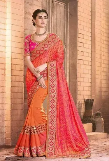 Picture of indian marriage fashion designer saree wedding party w,