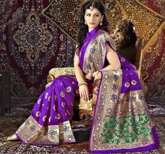 Picture of indian modest maxi gown embroidered saree georgette ble