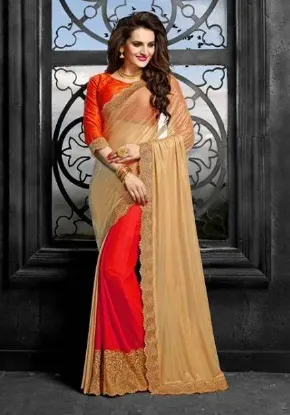 Picture of indian multi designer printed border bollywood sari ge,