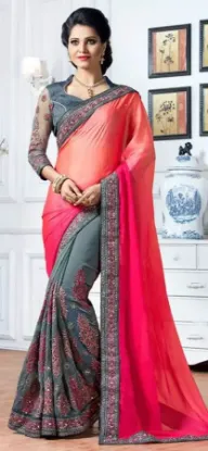 Picture of indian pakistani bollywood beautiful chanderi silk sar,