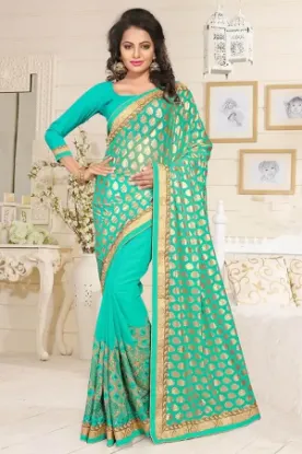 Picture of indian pakistani bollywood designer party wear saree w,