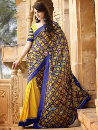 Picture of indian pakistani designer bollywood party wear saree sa